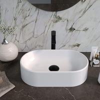 Cuba De Apoio Para Banheiro Em Mármore Sintético Nimbus Branco - Cozimax Cuba Sintetica Nimbus Branca - 3