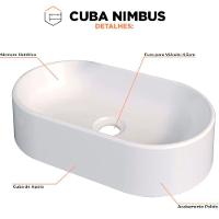 Cuba De Apoio Para Banheiro Em Mármore Sintético Nimbus Branco - Cozimax Cuba Sintetica Nimbus Branca - 4