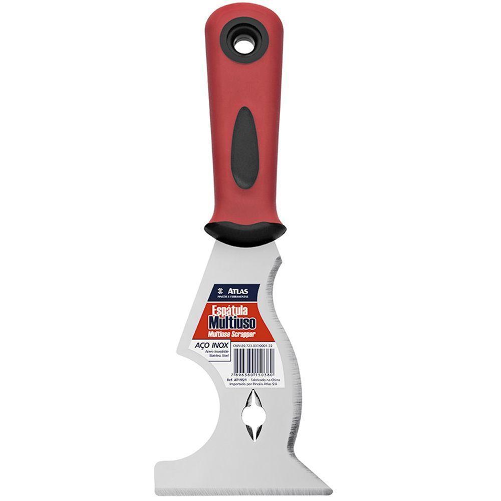 Espatula Multiuso De Aço Inox 5 Funções - At195-1 - Pinceis Atlas Espatula Multiuso De Aco Inox 5 Funcoes At195-1 - 1