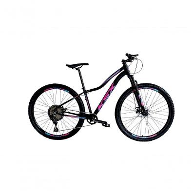 Bicicleta Aro 29 Ksx Sd7 Feminina 12v Garfo Com Trava K7 11/50 Freios Hidráulicos Kit 1x12 - Preto/pink/azul Tam. 17