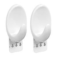 Gancho Oval Plástico Branco Com Adesivo M - 2 Unidades - Or30112 - Ordene - 1