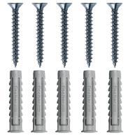 Cartela Com Buchas De Nylon Sx 8x40mm E Parafusos Cabeça Chata Com 5 Peças - 603054 - Fischer - 1