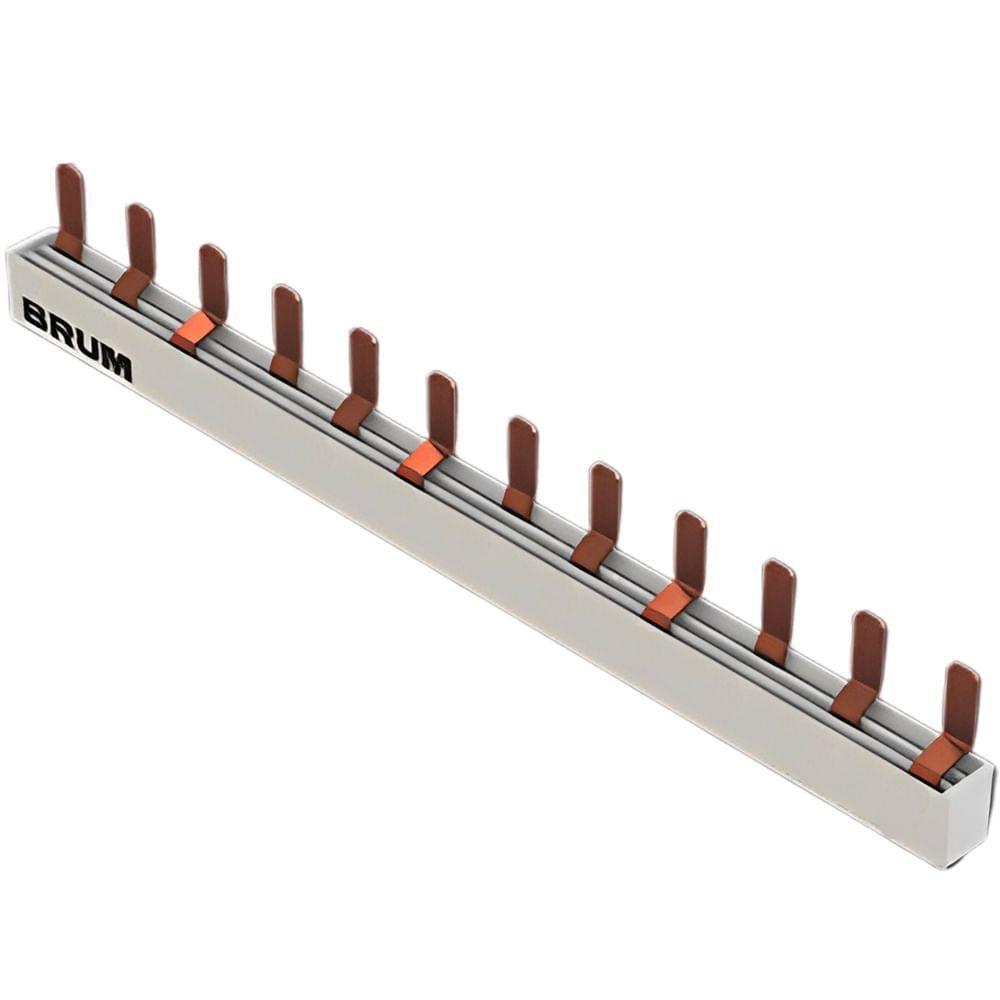 Barramento Bifásico 12 Polos Disjuntor Din - 096.200.017 - Brum - 1