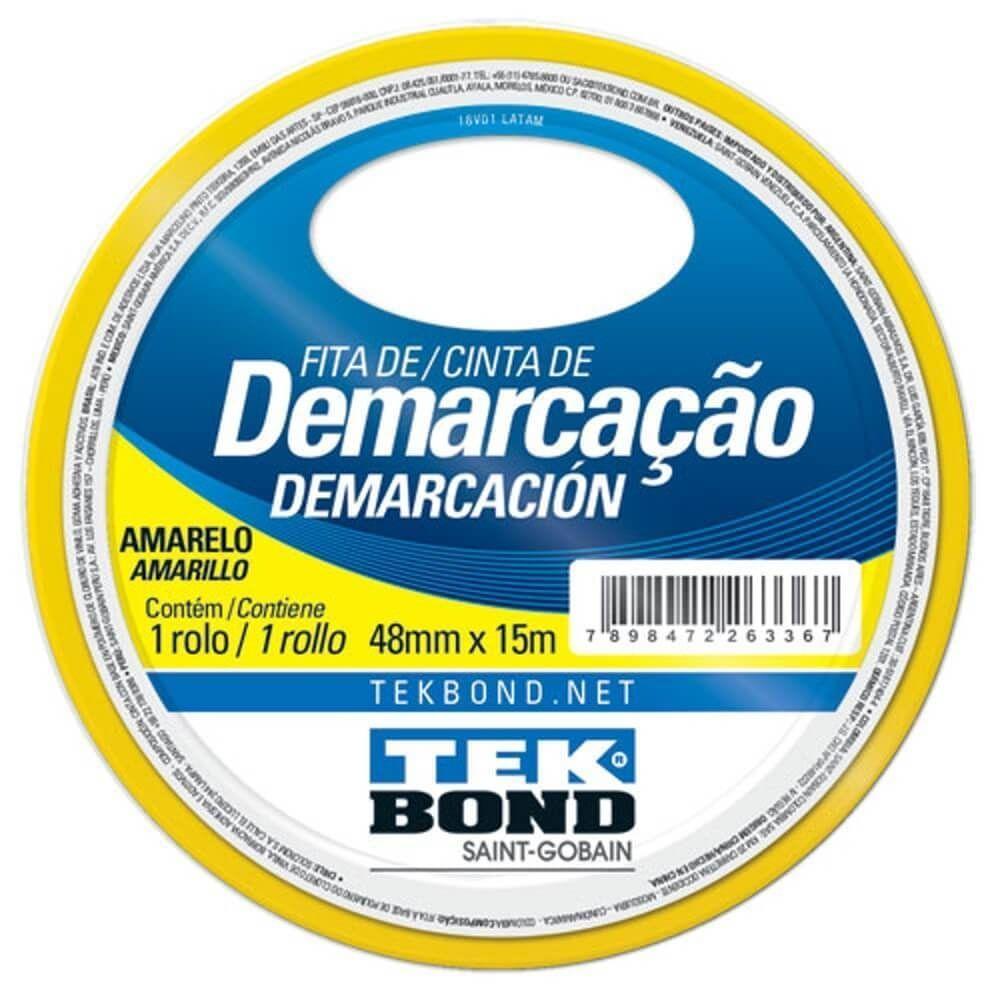 Fita De Demarcação Amarela 48mm X 15 Metros - 21241048200 - Tekbond - 1