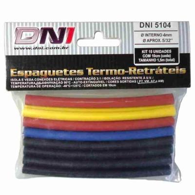 Espaguete Termo Retrátil Com 15 Peças 4mm Várias Cores - 5104 - Dani