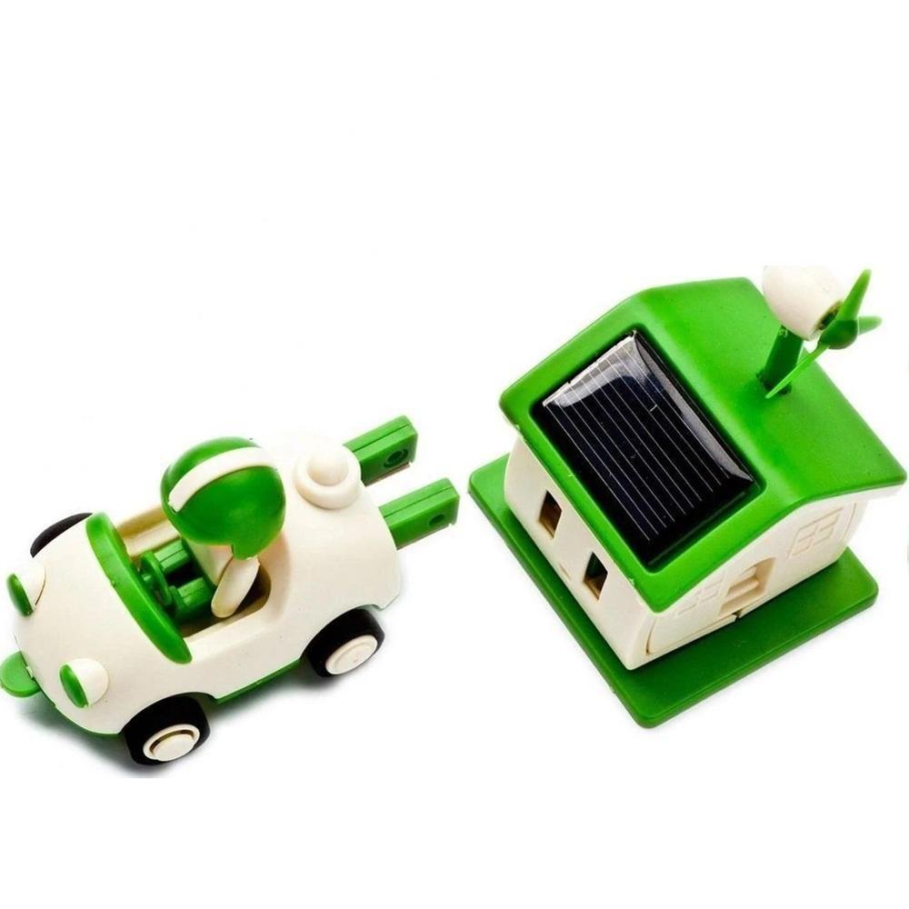 Kit Robo Carrinho E Casa Solar Brinquedo Infantil 3 Em 1 Robotica Com Catavento Educativo Recarregavel - 2