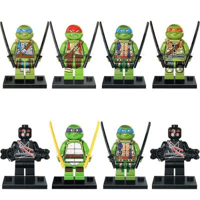 Kit 8 Boneco Blocos Montar Tartarugas Ninja Colorido