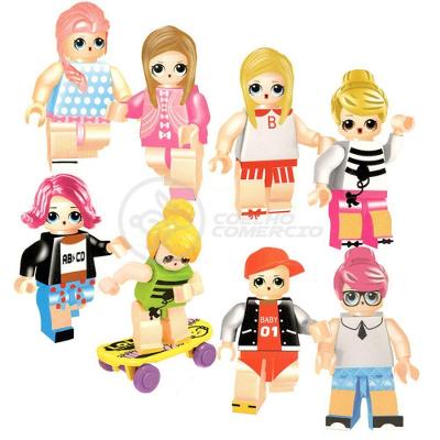Kit 8 Boneca Mini Lol Bloco De Montar Tamanho:8 Personagens