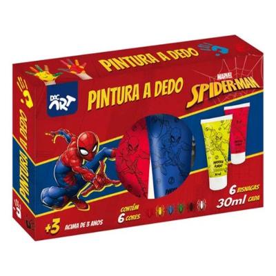 Pintura A Dedo Infantil Homem Aranha Material 6 Cores Escolar Dac