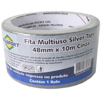 Fita Multiuso Cinza 48 Mm X 10 Metros - 7548 - Brasfort
