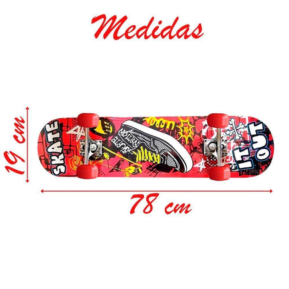 Skate Infantil Estampado Grafite Kit Equipamentos De Proteção - 3