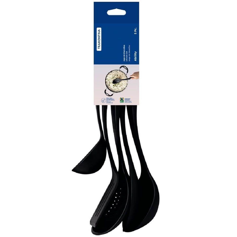 Jogo De Utensílios Ability Em Nylon Preto Com 5 Peças - 25199007 - Tramontina - 2