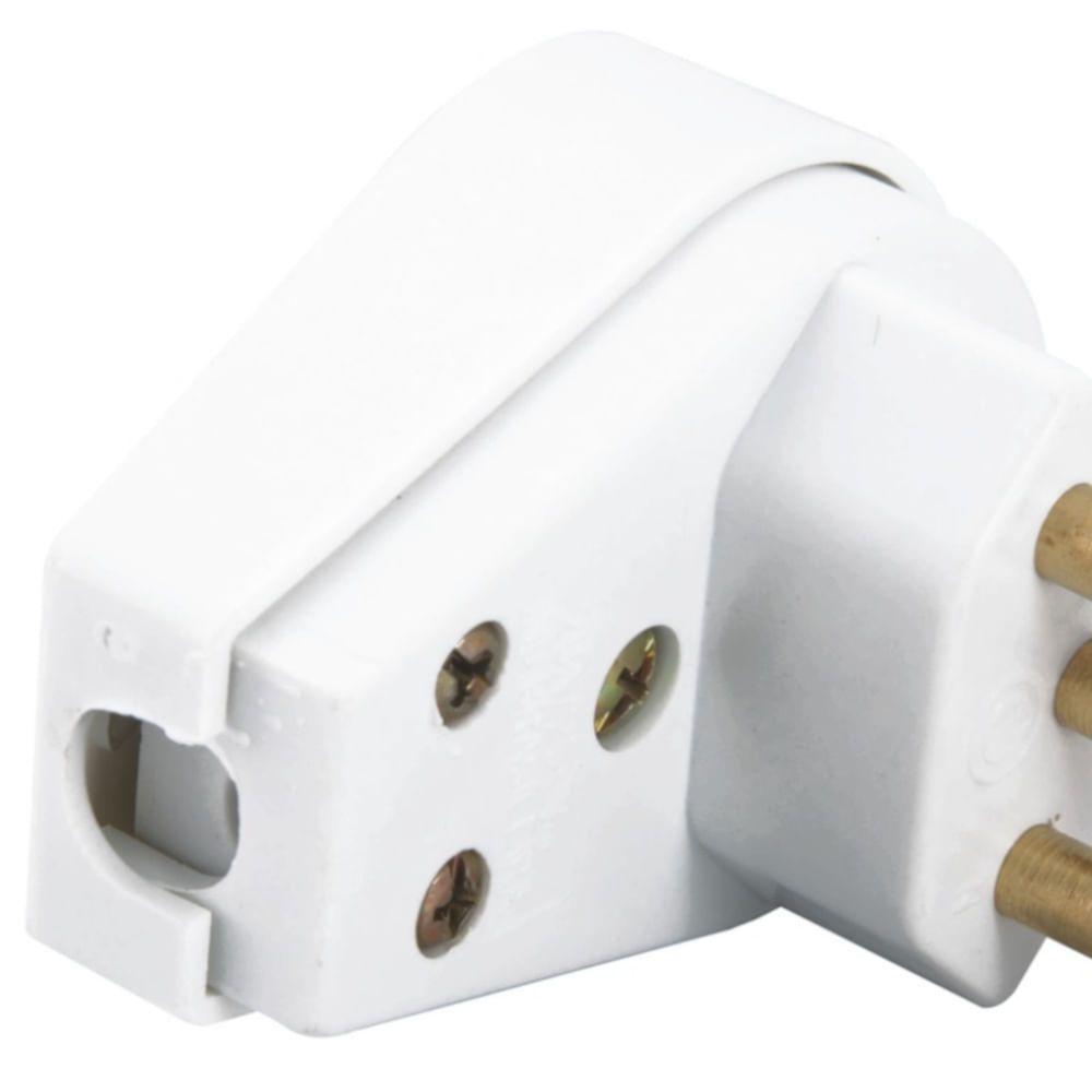 Plugue Angular 2p+t 20a 250 Volts Branco - 57402111 - Tramontina - 2