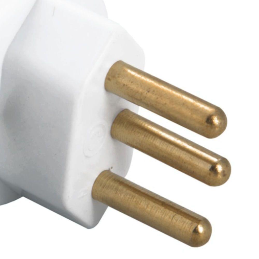 Plugue Angular 2p+t 20a 250 Volts Branco - 57402111 - Tramontina - 4