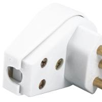 Plugue Angular 2p+t 20a 250 Volts Branco - 57402111 - Tramontina - 2