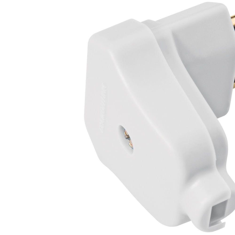 Plugue Angular 2p 10a 250 Volts Branco - 57402106 - Tramontina - 2