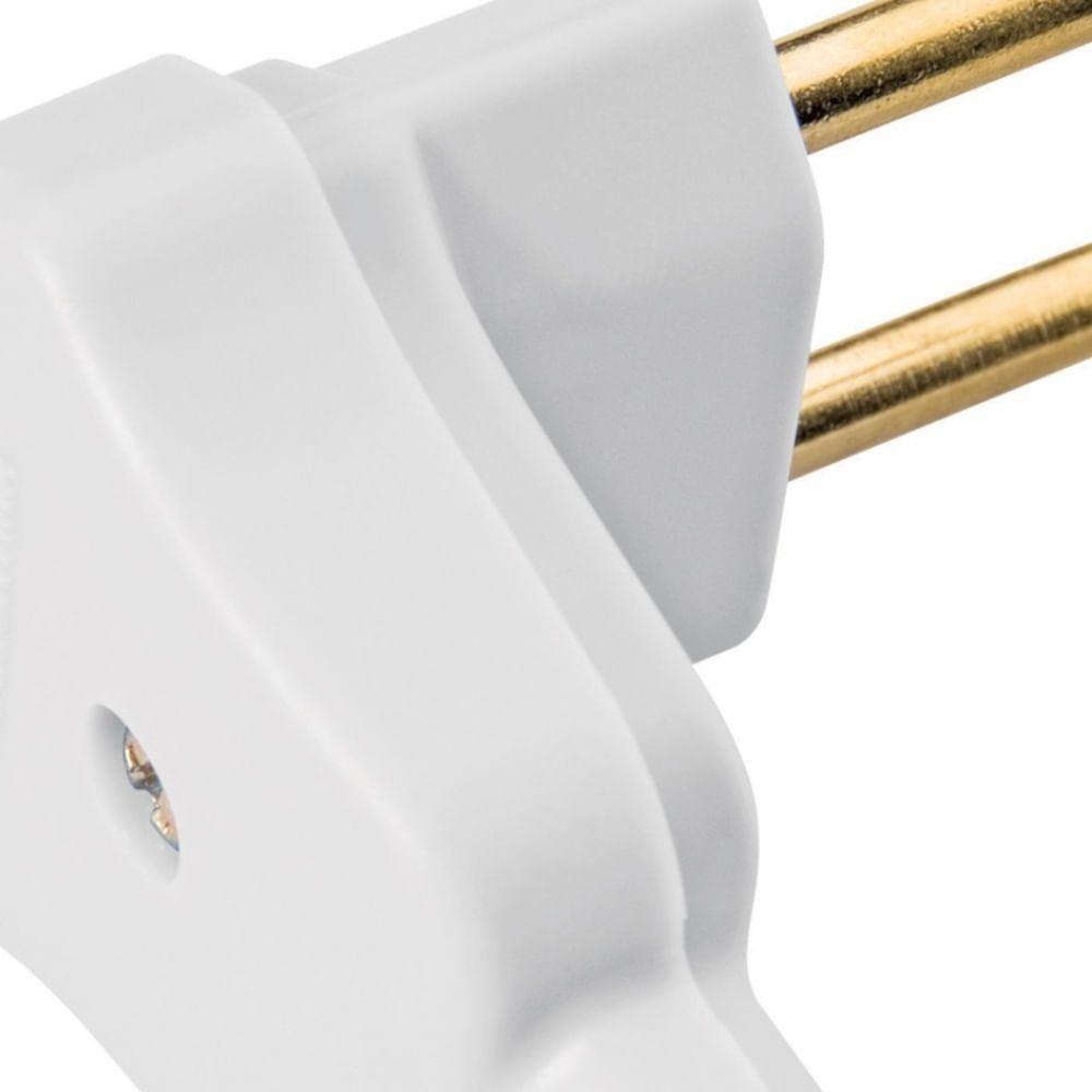 Plugue Angular 2p 10a 250 Volts Branco - 57402106 - Tramontina - 3