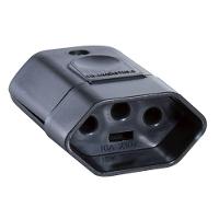 Plugue Fêmea Preto 2p+t De 10 Ampères E 250 Volts - 57403153 - Tramontina - 1