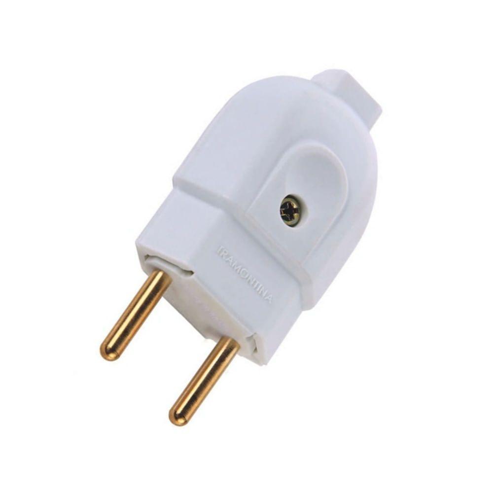 Plugue Macho Branco 2p De 20 Ampères E 250 Volts - 57402104 - Tramontina - 1