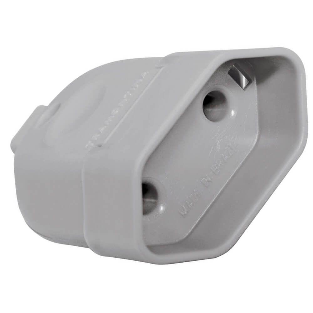 Plugue Femea 2p 10a 250v Cinza Tramontina Plugue Fêmea Cinza 2p De 250 Volts E 10 Ampères - 57401152 -tramontina - 1