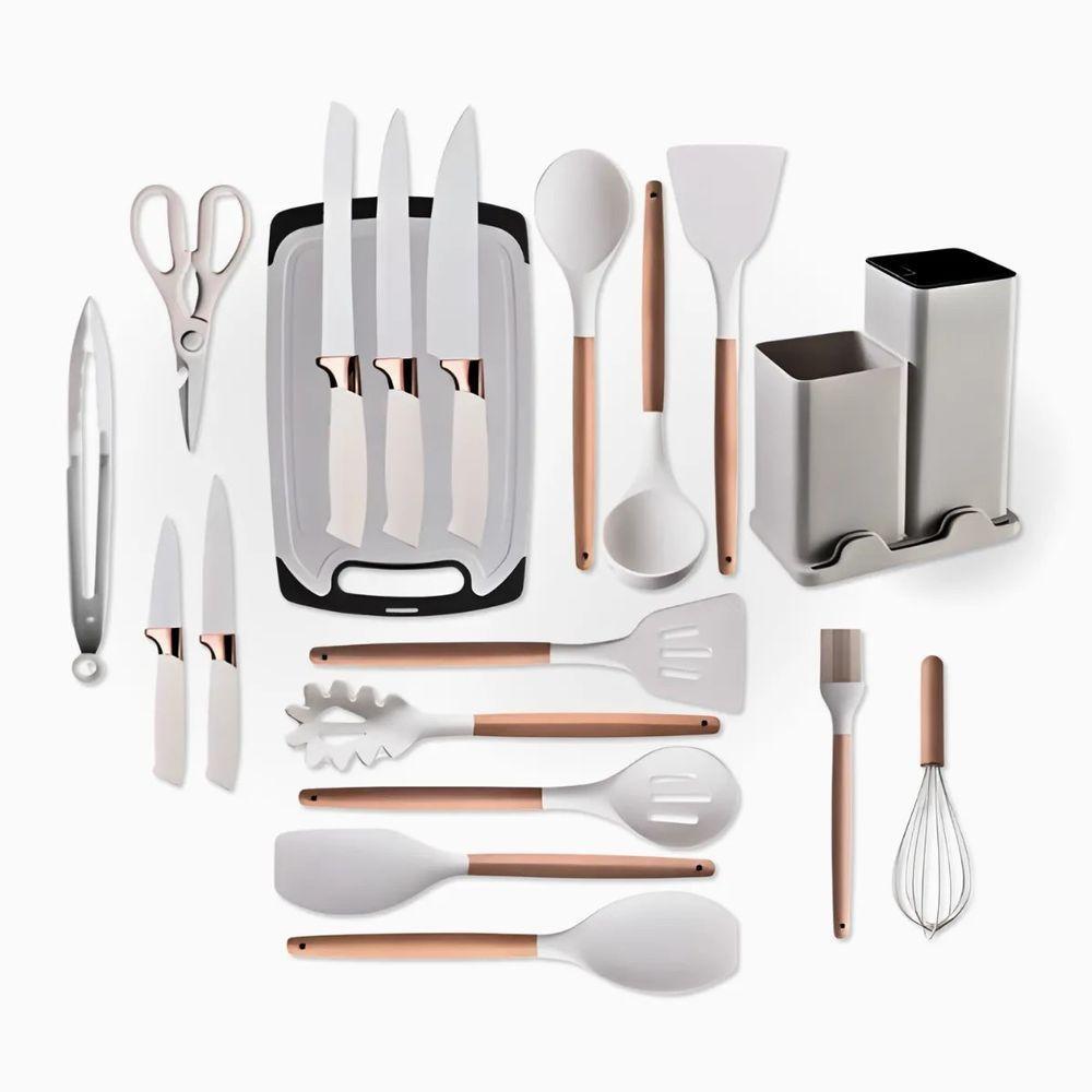 Kit Utensílios De Cozinha Jogo Completo 19 Peças Branco - 2