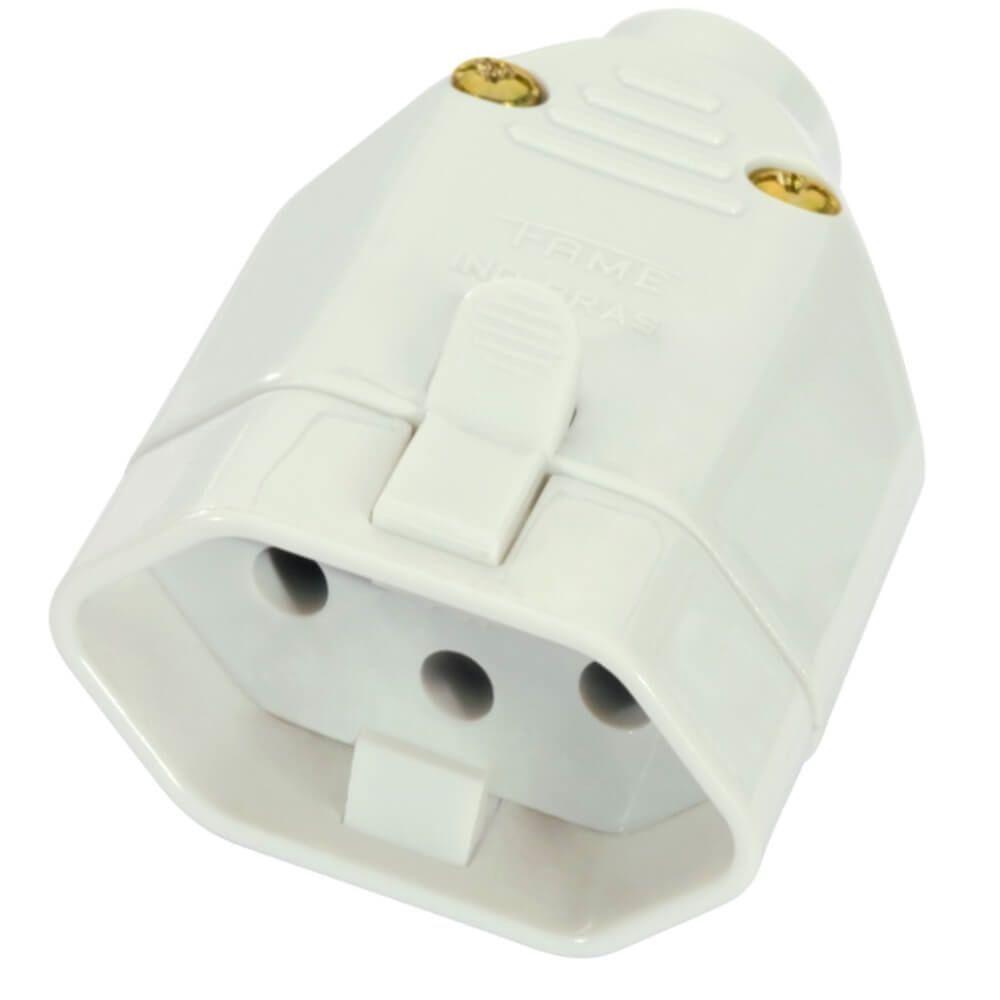 Plugue Fêmea 2p+t 10a Cinza - 1727 - Fame Plugue Femea 2p+t 10a Cinza Ref.1727 Fam Fame - 1