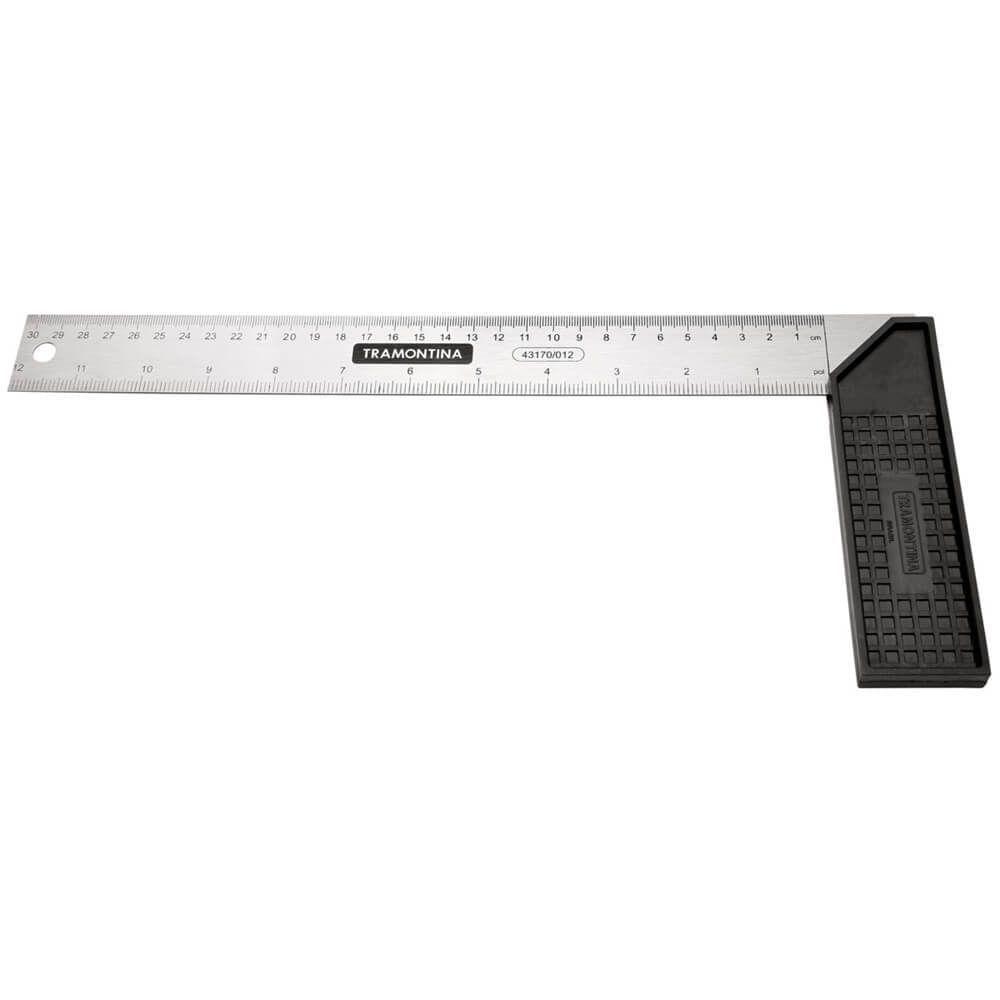 Esquadro De 30cm Em Aço Temperado Com Cabo Injetado - 43170012 - Tramontina Esquadro 30cm Tramontina - 1