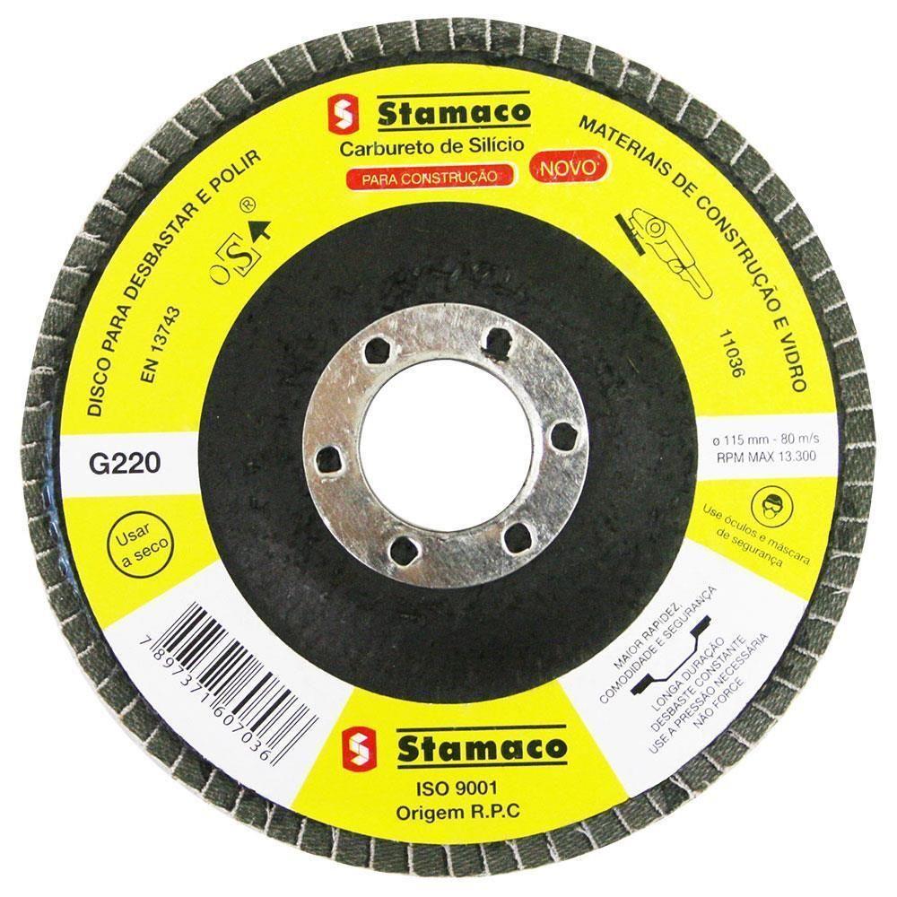 Lixa Flap Grão 220 Pacman 115mm - 7036 - Stamaco Flap Pacmann 115 Grao 220 Construcao Sta 703.6 - 1