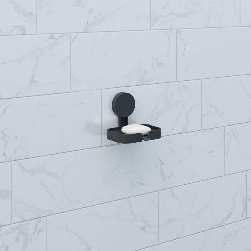 Saboneteira 13,1x2,4x11cm Com Adesivo Preto Fosco - Ad4-sab*pr-fos - Astra - 6