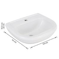 Kit Lavatório 53x44cm 11 Litros Com Coluna Sabatini Branca - Icasa Kit Lavatorio Com Coluna Sabatini Branca - 9