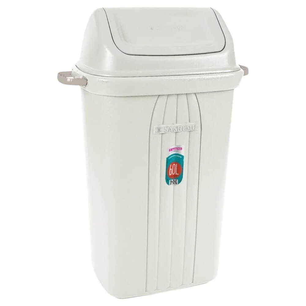 Lixeira Basculante Plástica Com Tampa 60 Litros - 284 - Sanremo - 1