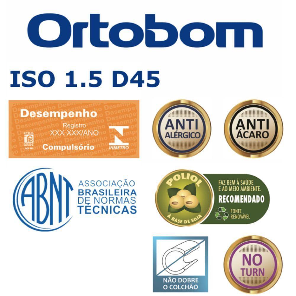 Colchão De Espuma Solteiro Misto Iso D45 88x188x18cm - 1040406523 - Ortobom Colchao Misto Iso 150 D45 Solteiro 88x188x18 - 4