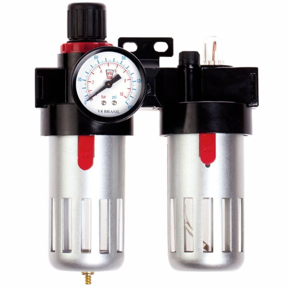 Filtro De Ar E Lubrificador Fa06 1-2"" - 6507 - V8 Brasil Filtro De Ar E Lubrificador Fa06 1-2" - 6507 - V8 Brasil - 1