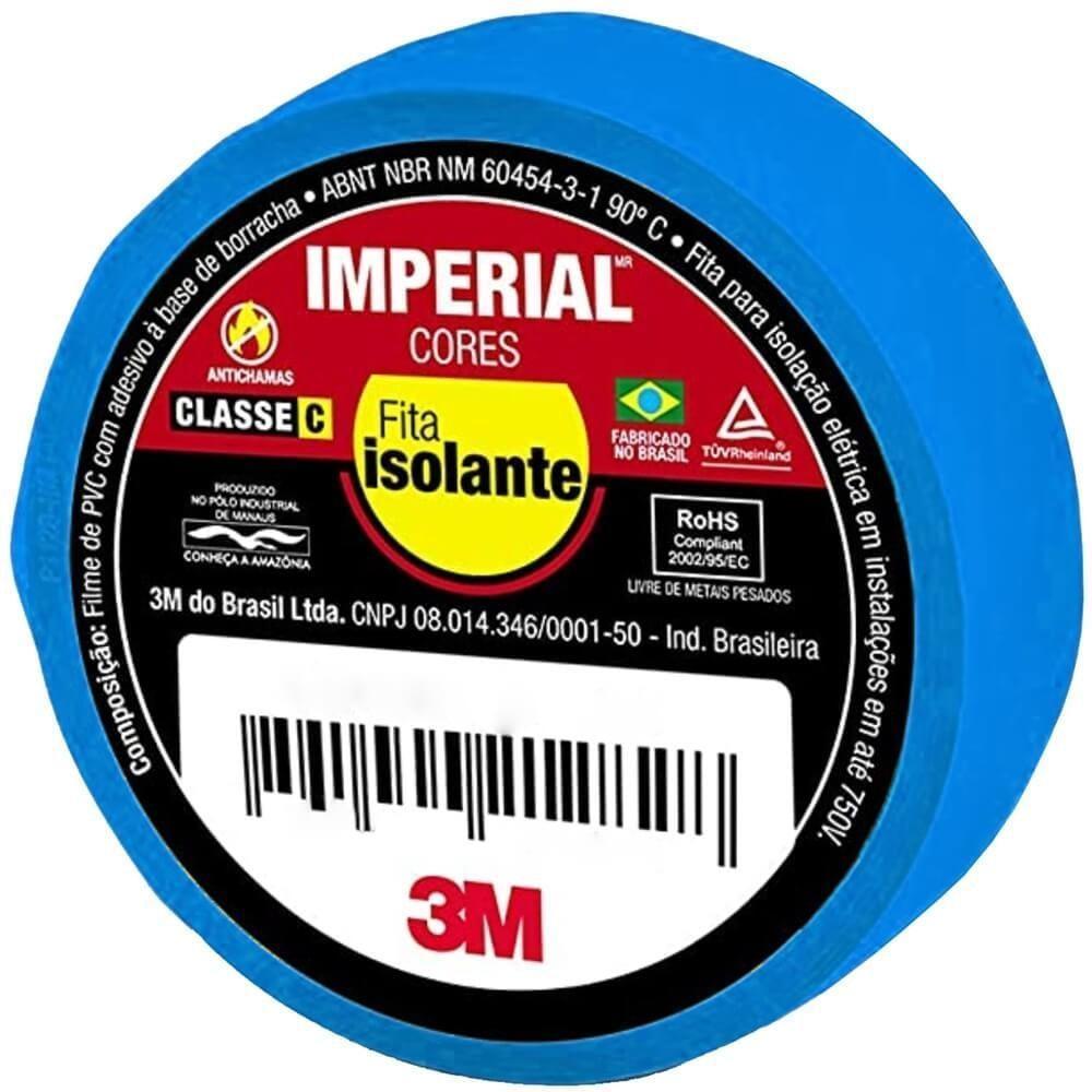 Fita Isolante Imperial 18 Mm X 20 Metros Azul - Hb004297998 - 3m - 1