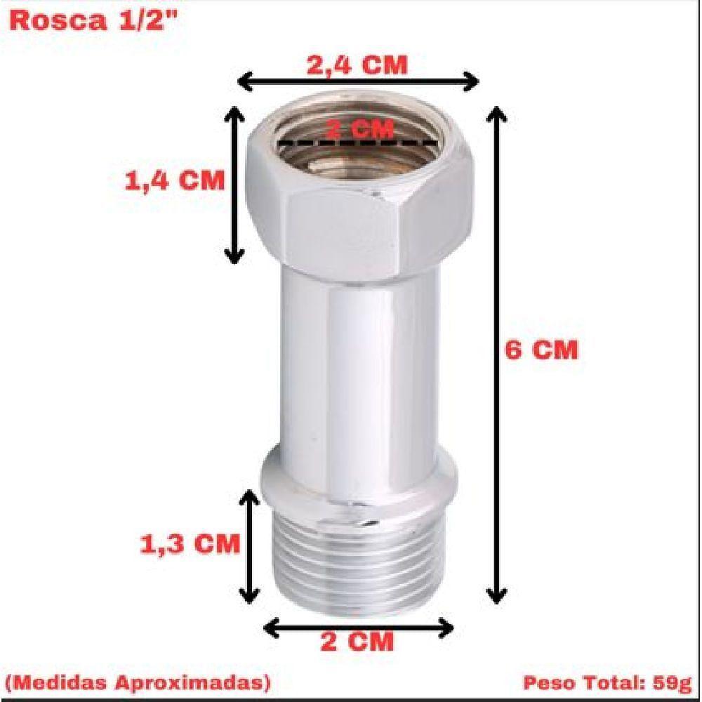 Extensão Média 1-2" X 60mm Cromada - 1200573 - Rieti - 2