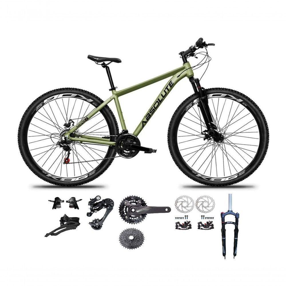 Bicicleta Aro 29 Absolute Nero 5 Kit 2x9 Gta Sunrun Freio Disco K7 Pedivela 24-38d Garfo Com Trava Oliva Tam.21 - 1