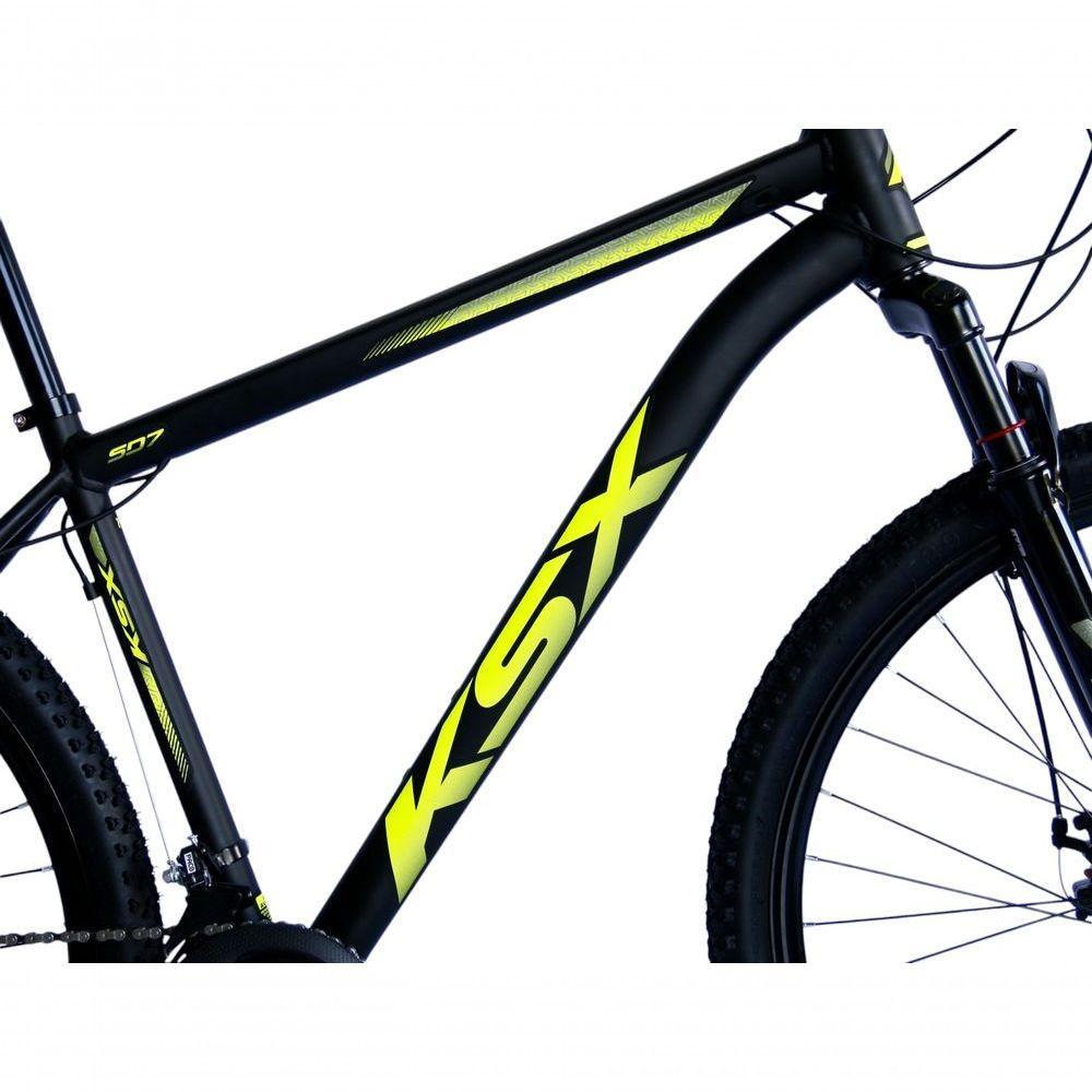 Bicicleta Aro 29 Ksx Sd7 21v Cabos Internos Alumínio Freios A Disco Garfo Suspensão Preto Amarelo Tamanho 17 - 2