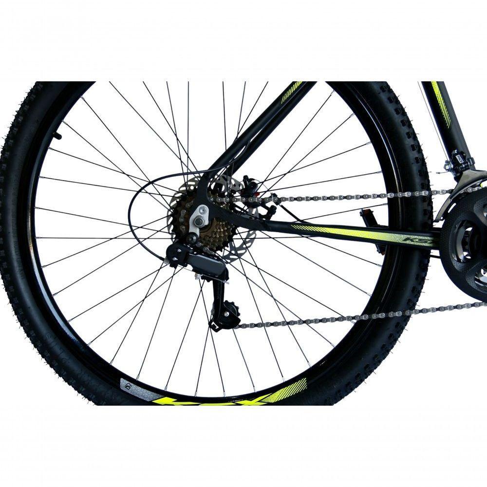 Bicicleta Aro 29 Ksx Sd7 21v Cabos Internos Alumínio Freios A Disco Garfo Suspensão Preto Amarelo Tamanho 17 - 4