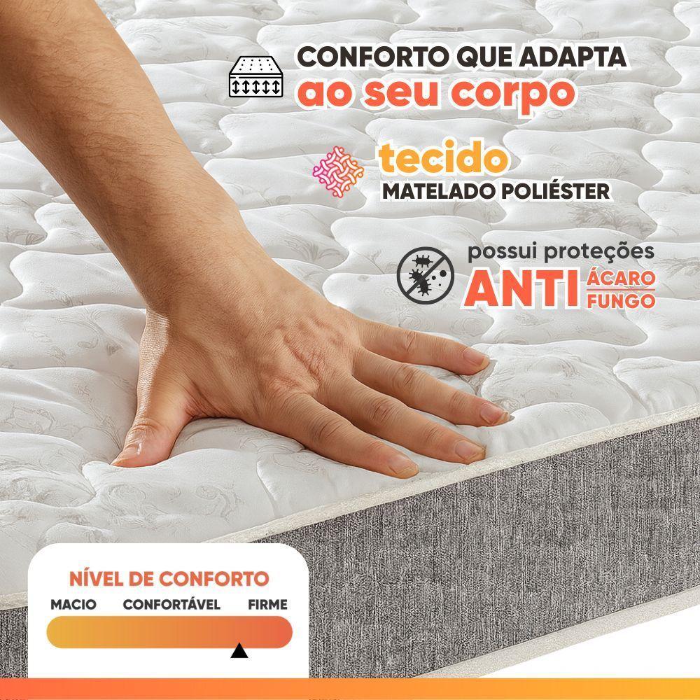Cama Box Casal Espuma D33 Inducol Soft 138x188x55cm Cbp Cinza - 6