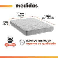 Cama Box Casal Espuma D33 Inducol Soft 138x188x55cm Cbp Cinza