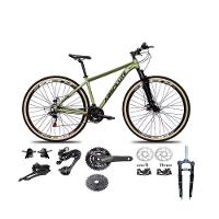 Bicicleta Aro 29 Absolute Nero 5 Kit 2x9 Gta Sunrun Freio Disco K7 Garfo C-trava Pneu C-faixa Oliva Tam.19 - 1