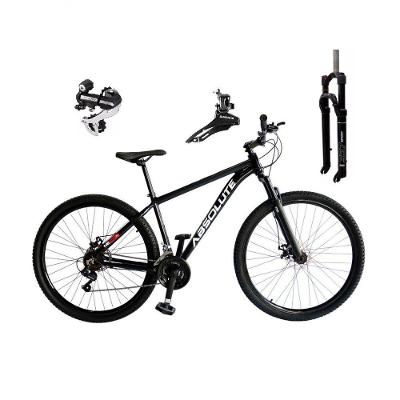 Bicicleta Aro 29 Absolute Nero 5 Câmbio Shimano 24v Acera K7 Garfo Trava Freio A Disco - Preto Tam.17
