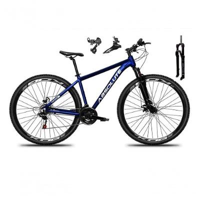 Bicicleta Aro 29 Absolute Nero 5 Câmbios Shimano 24v Garfo Com Trava No Ombro Azul Tam.19