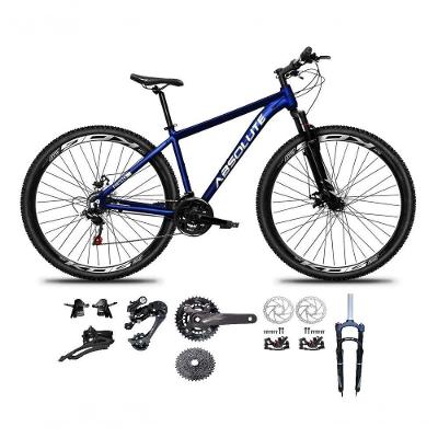 Bicicleta Aro 29 Absolute Nero 5 Kit 2x9 Gta Sunrun Freio Disco K7 Pedivela 24-38d Garfo Com Trava Azul Tam.21