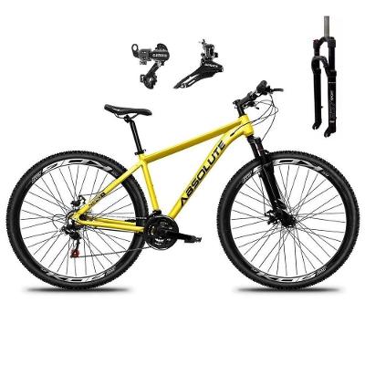 Bicicleta Aro 29 Absolute Nero 5 Câmbios Shimano 24v Garfo Com Trava No Ombro Amarelo Tam.15