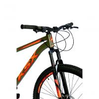 Bicicleta Aro 29 Ksx Sd7 21v Cabos Internos Alumínio Freios A Disco Garfo Suspensão Verde Militar Laranja Tamanho 15 - 3