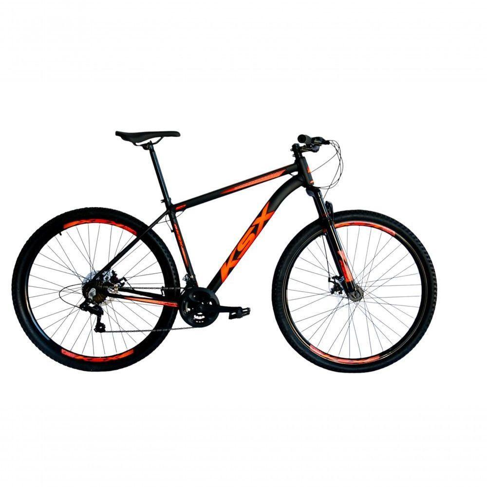 Bicicleta Aro 29 Ksx Sd7 21v Cabos Internos Alumínio Freios A Disco Garfo Suspensão Preto Laranja Tamanho 15 - 1