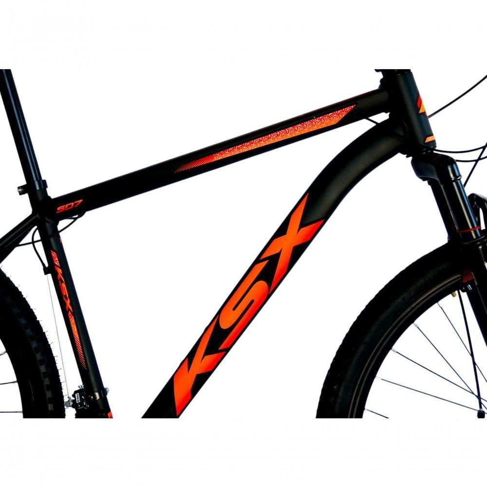 Bicicleta Aro 29 Ksx Sd7 21v Cabos Internos Alumínio Freios A Disco Garfo Suspensão Preto Laranja Tamanho 15 - 2