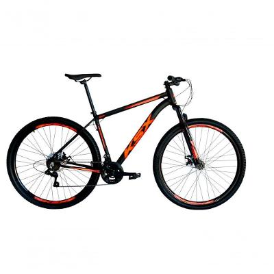 Bicicleta Aro 29 Ksx Sd7 21v Cabos Internos Alumínio Freios A Disco Garfo Suspensão Preto Laranja Tamanho 15