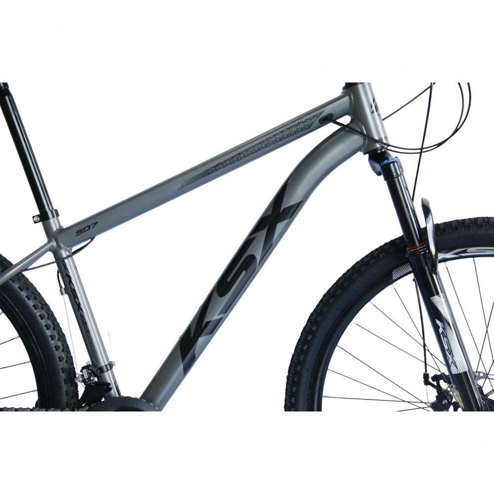 Bicicleta Aro 29 Ksx Sd7 21v Cabos Internos Alumínio Freios A Disco Garfo Suspensão Grafite Preto Tamanho 19 - 2